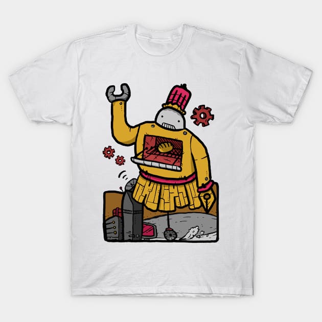 Support Local Robo Bakers Funny Characters Bright Colors T-Shirt by troylwilkinson